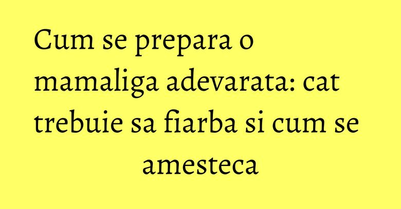 Cum se prepara o mamaliga adevarata: cat trebuie sa fiarba si cum se amesteca Cum se prepara o mamaliga adevarata: cat trebuie sa fiarba si cum se amesteca