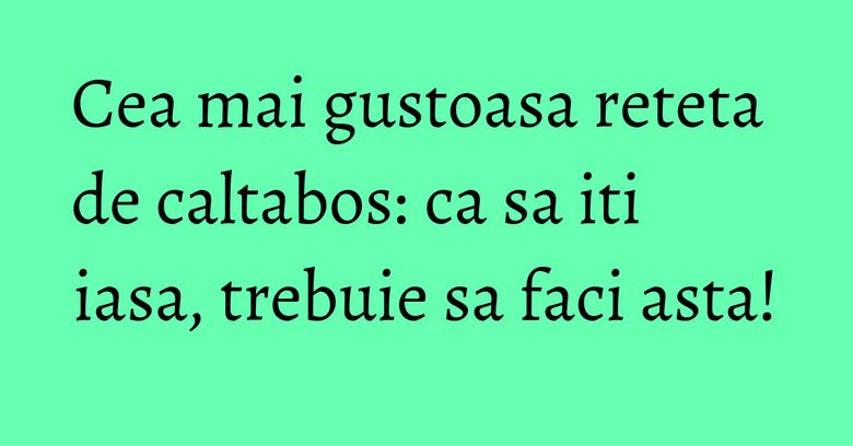 Cea mai gustoasa reteta de caltabos: ca sa iti iasa, trebuie sa faci asta! Cea mai gustoasa reteta de caltabos: ca sa iti iasa, trebuie sa faci asta!