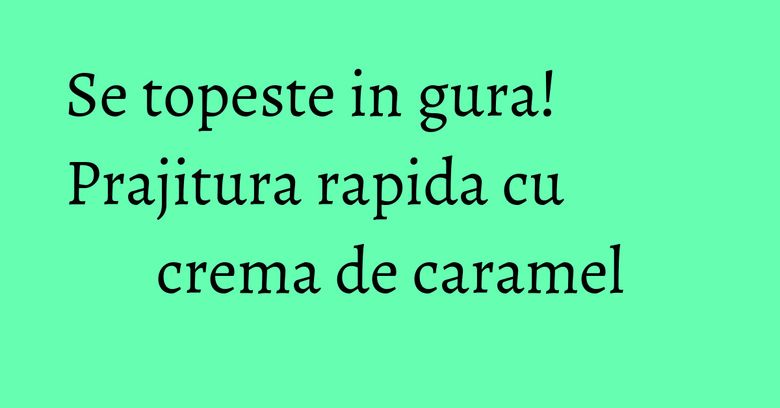 Se topeste in gura! Prajitura rapida cu crema de caramel
