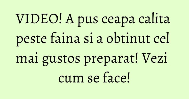 VIDEO! A pus ceapa calita peste faina si a obtinut cel mai gustos preparat! Vezi cum se face! VIDEO! A pus ceapa calita peste faina si a obtinut cel mai gustos preparat! Vezi cum se face!