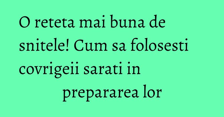 O reteta mai buna de snitele! Cum sa folosesti covrigeii sarati in prepararea lor
