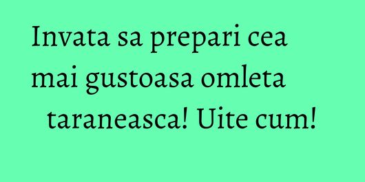 Invata sa prepari cea mai gustoasa omleta taraneasca! Uite cum!