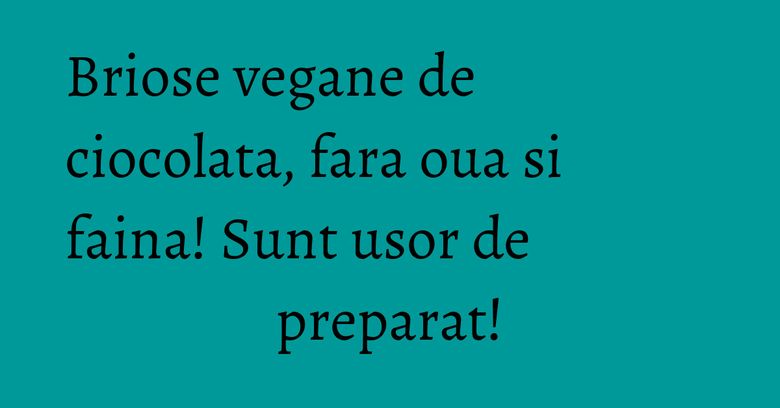 Briose vegane de ciocolata, fara oua si faina! Sunt usor de preparat! Briose vegane de ciocolata, fara oua si faina! Sunt usor de preparat!