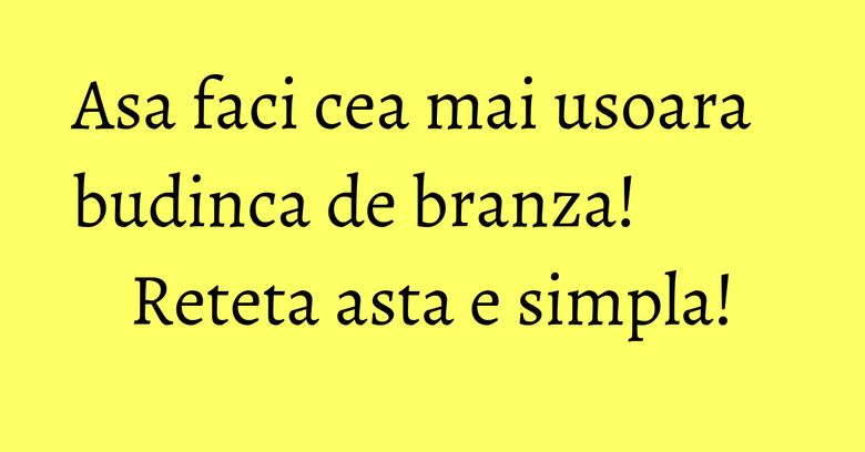 Asa faci cea mai usoara budinca de branza! Reteta asta e simpla!