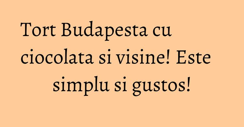 Tort Budapesta cu ciocolata si visine! Este simplu si gustos! Tort Budapesta cu ciocolata si visine! Este simplu si gustos!