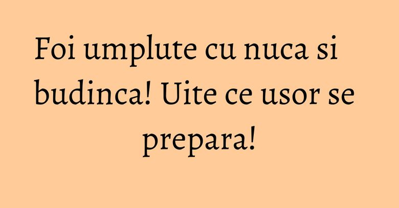 Foi umplute cu nuca si budinca! Uite ce usor se prepara! Foi umplute cu nuca si budinca! Uite ce usor se prepara!