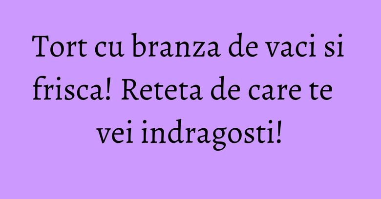 Tort cu branza de vaci si frisca! Reteta de care te vei indragosti! Tort cu branza de vaci si frisca! Reteta de care te vei indragosti!