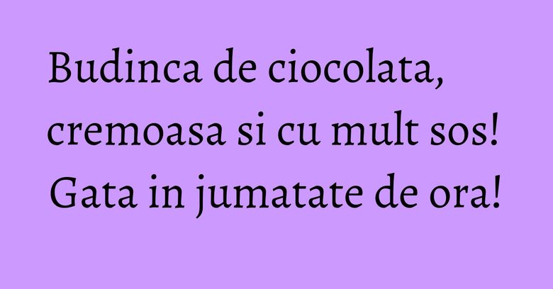 Budinca de ciocolata, cremoasa si cu mult sos! Gata in jumatate de ora! Budinca de ciocolata, cremoasa si cu mult sos! Gata in jumatate de ora!