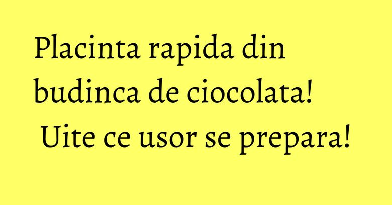 Placinta rapida din budinca de ciocolata! Uite ce usor se prepara! Placinta rapida din budinca de ciocolata! Uite ce usor se prepara!