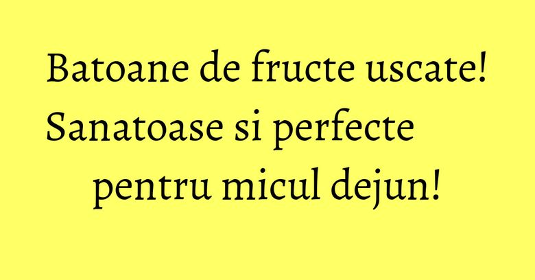 Batoane de fructe uscate! Sanatoase si perfecte pentru micul dejun!