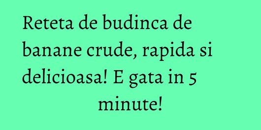 Reteta de budinca de banane crude, rapida si delicioasa! E gata in 5 minute!