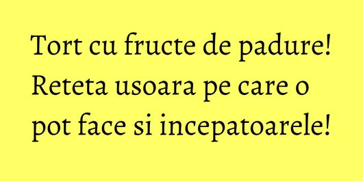 Tort cu fructe de padure! Reteta usoara pe care o pot face si incepatoarele!