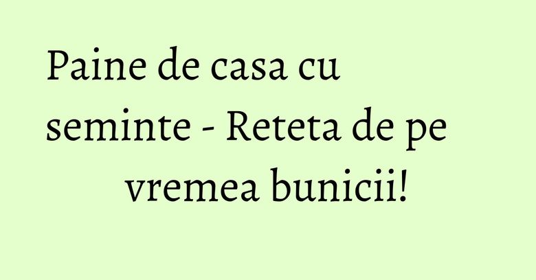 Paine de casa cu seminte - Reteta de pe vremea bunicii! Paine de casa cu seminte - Reteta de pe vremea bunicii!