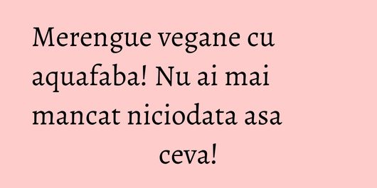 Merengue vegane cu aquafaba! Nu ai mai mancat niciodata asa ceva!
