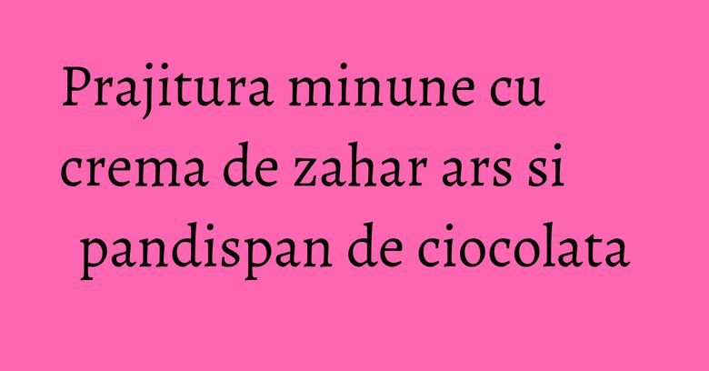 Prajitura minune cu crema de zahar ars si pandispan de ciocolata Prajitura minune cu crema de zahar ars si pandispan de ciocolata