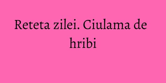 Reteta zilei. Ciulama de hribi