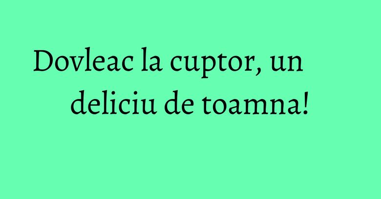 Dovleac la cuptor, un deliciu de toamna!