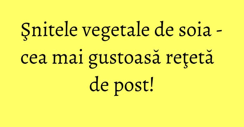 Şnitele vegetale de soia - cea mai gustoasă reţetă de post! Şnitele vegetale de soia - cea mai gustoasă reţetă de post!