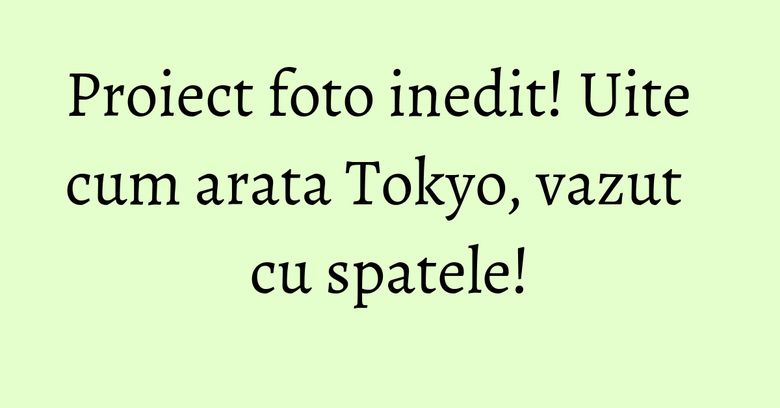 Proiect foto inedit! Uite cum arata Tokyo, vazut cu spatele! Proiect foto inedit! Uite cum arata Tokyo, vazut cu spatele!