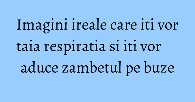 Imagini ireale care iti vor taia respiratia si iti vor aduce zambetul pe buze