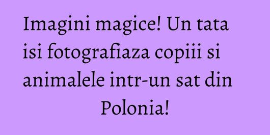 Imagini magice! Un tata isi fotografiaza copiii si animalele intr-un sat din Polonia!