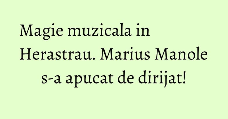 Magie muzicala in Herastrau. Marius Manole s-a apucat de dirijat! Magie muzicala in Herastrau. Marius Manole s-a apucat de dirijat!
