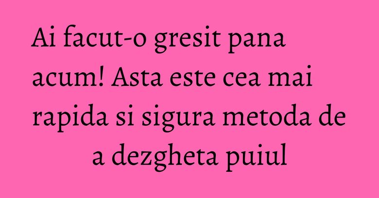 Ai facut-o gresit pana acum! Asta este cea mai rapida si sigura metoda de a dezgheta puiul