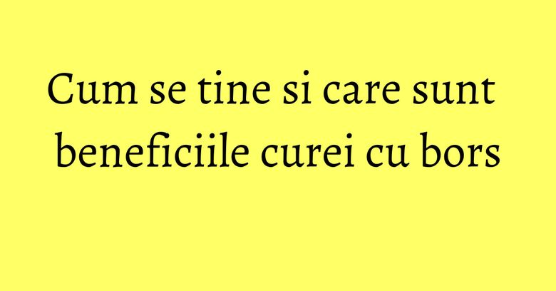 Cum se tine si care sunt beneficiile curei cu bors