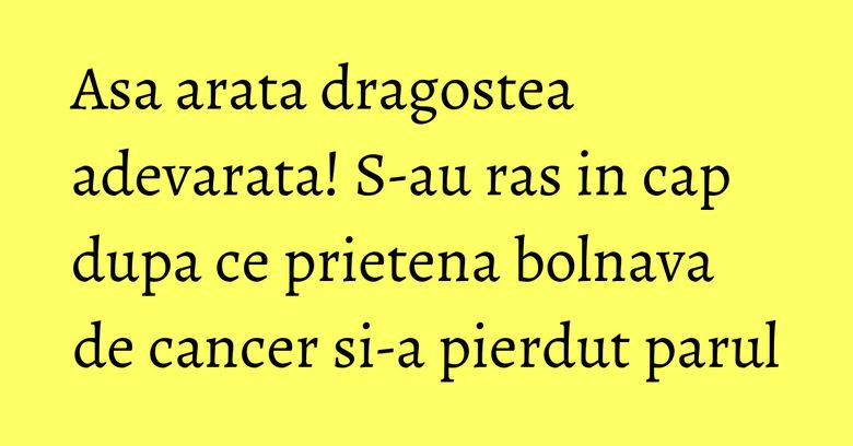 Asa arata dragostea adevarata! S-au ras in cap dupa ce prietena bolnava de cancer si-a pierdut parul