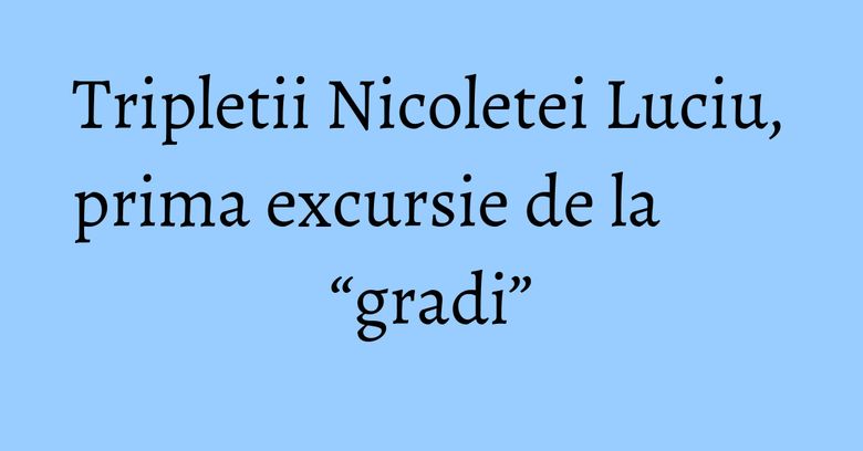 Tripletii Nicoletei Luciu, prima excursie de la “gradi” Tripletii Nicoletei Luciu, prima excursie de la “gradi”