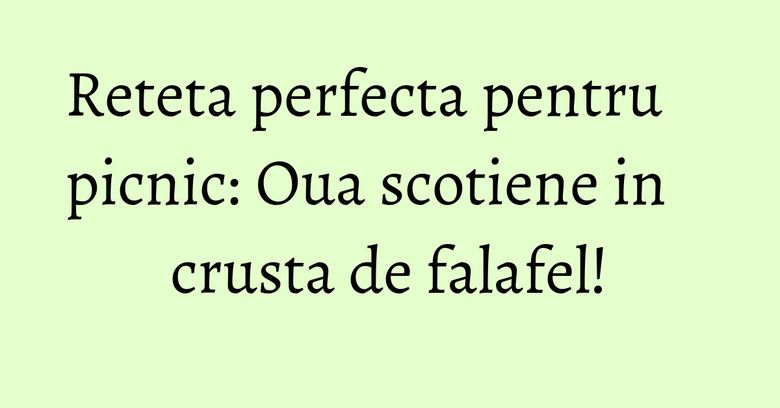 Reteta perfecta pentru picnic: Oua scotiene in crusta de falafel! Reteta perfecta pentru picnic: Oua scotiene in crusta de falafel!
