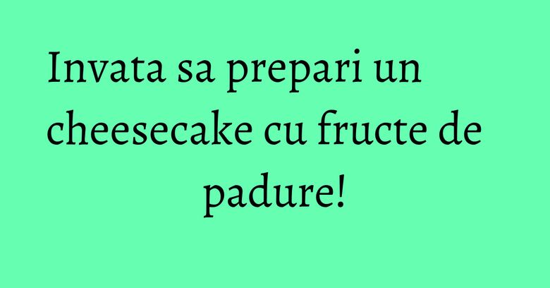 Invata sa prepari un cheesecake cu fructe de padure! Invata sa prepari un cheesecake cu fructe de padure!