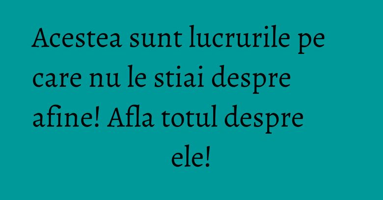 Acestea sunt lucrurile pe care nu le stiai despre afine! Afla totul despre ele! Acestea sunt lucrurile pe care nu le stiai despre afine! Afla totul despre ele!