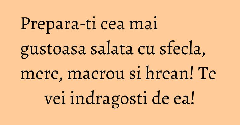 Prepara-ti cea mai gustoasa salata cu sfecla, mere, macrou si hrean! Te vei indragosti de ea!