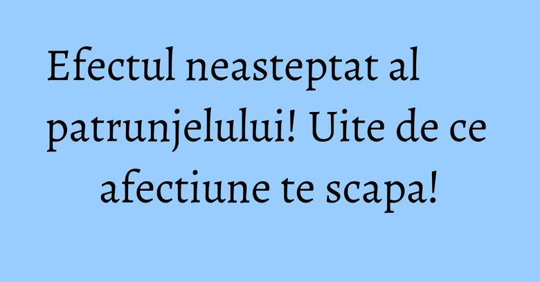 Efectul neasteptat al patrunjelului! Uite de ce afectiune te scapa! Efectul neasteptat al patrunjelului! Uite de ce afectiune te scapa!