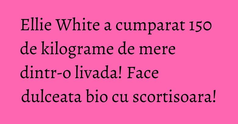 Ellie White a cumparat 150 de kilograme de mere dintr-o livada! Face dulceata bio cu scortisoara! Ellie White a cumparat 150 de kilograme de mere dintr-o livada! Face dulceata bio cu scortisoara!