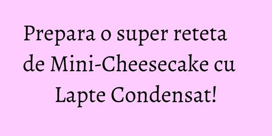 Prepara o super reteta de Mini-Cheesecake cu Lapte Condensat!