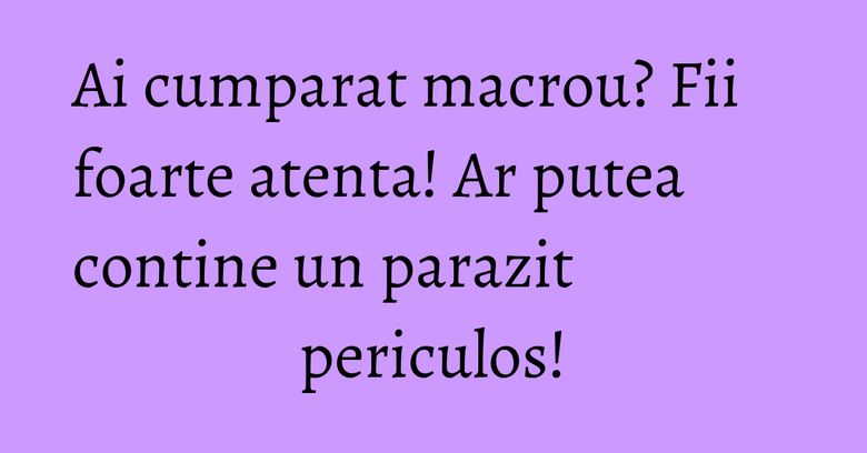 Ai cumparat macrou? Fii foarte atenta! Ar putea contine un parazit periculos! Ai cumparat macrou? Fii foarte atenta! Ar putea contine un parazit periculos!