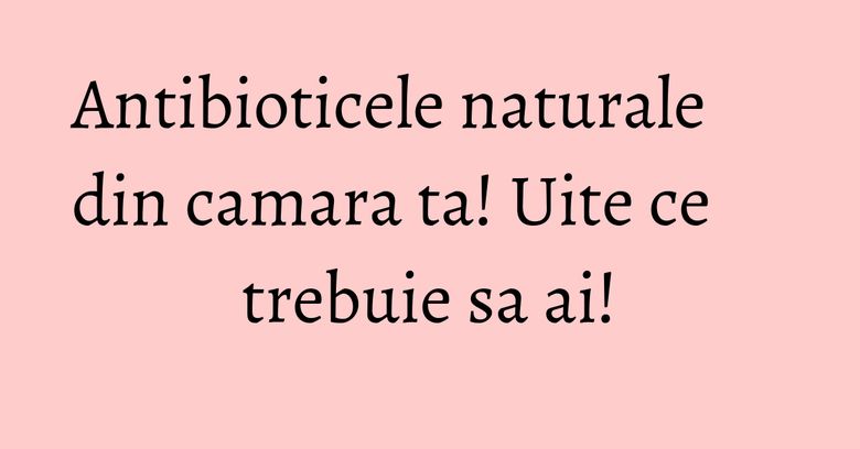 Antibioticele naturale din camara ta! Uite ce trebuie sa ai!