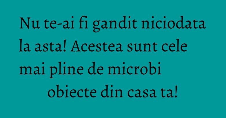 Nu te-ai fi gandit niciodata la asta! Acestea sunt cele mai pline de microbi obiecte din casa ta! Nu te-ai fi gandit niciodata la asta! Acestea sunt cele mai pline de microbi obiecte din casa ta!