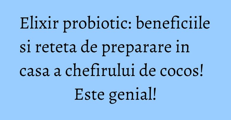 Elixir probiotic: beneficiile si reteta de preparare in casa a chefirului de cocos! Este genial!