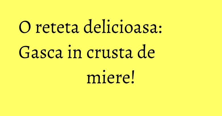 O reteta delicioasa: Gasca in crusta de miere!