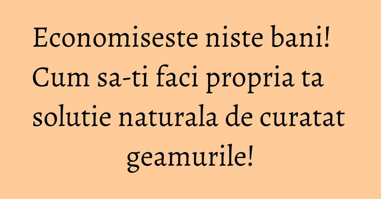 Economiseste niste bani! Cum sa-ti faci propria ta solutie naturala de curatat geamurile!