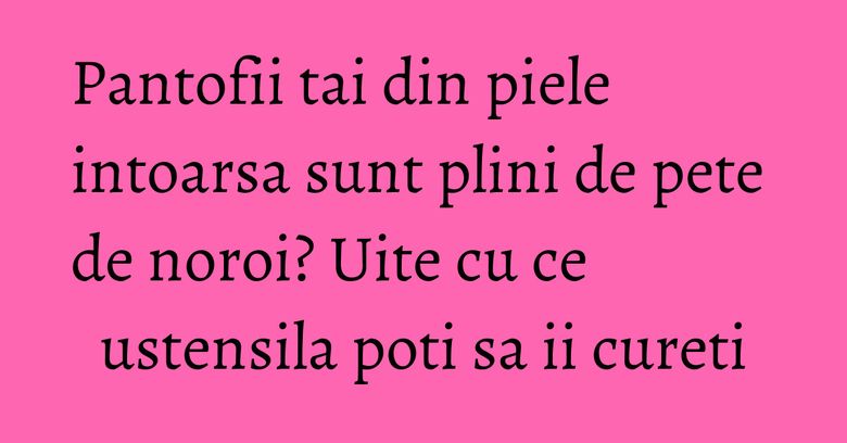 Pantofii tai din piele intoarsa sunt plini de pete de noroi? Uite cu ce ustensila poti sa ii cureti Pantofii tai din piele intoarsa sunt plini de pete de noroi? Uite cu ce ustensila poti sa ii cureti