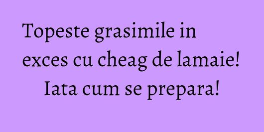 Topeste grasimile in exces cu cheag de lamaie! Iata cum se prepara!