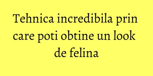 Tehnica incredibila prin care poti obtine un look de felina