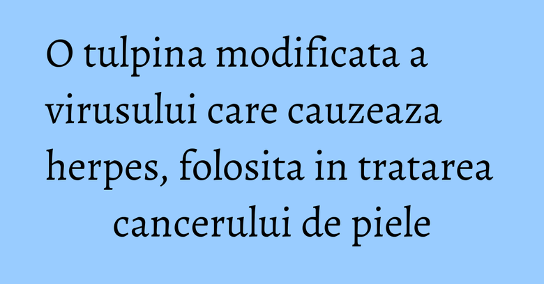 O tulpina modificata a virusului care cauzeaza herpes, folosita in tratarea cancerului de piele