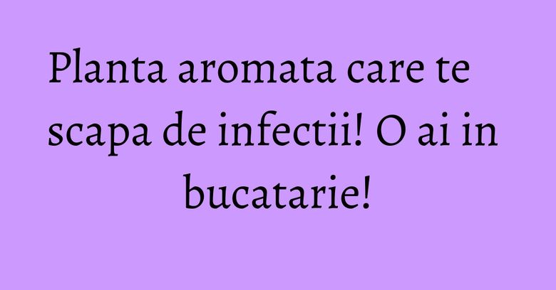Planta aromata care te scapa de infectii! O ai in bucatarie!