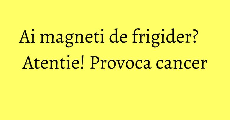 Ai magneti de frigider? Atentie! Provoca cancer Ai magneti de frigider? Atentie! Provoca cancer