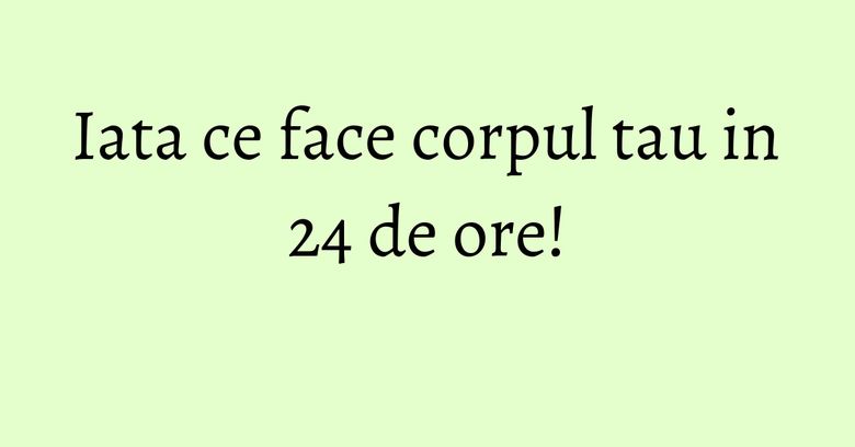 Iata ce face corpul tau in 24 de ore!